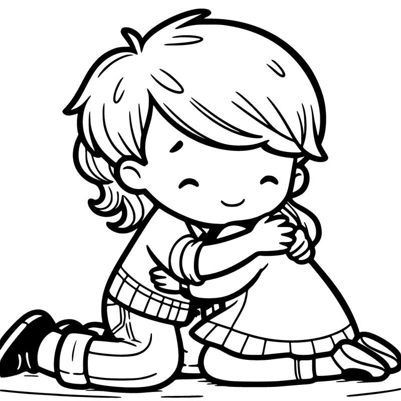 a boy hugging a girl