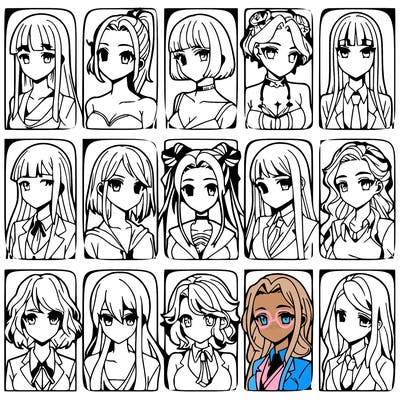 girls that look diffrent anime