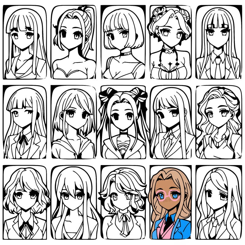 girls that look diffrent anime