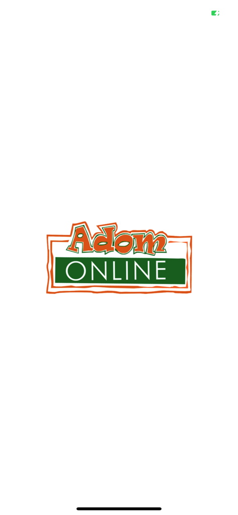 AdomOnline - AdomOnline app splash screen showing the brand logo