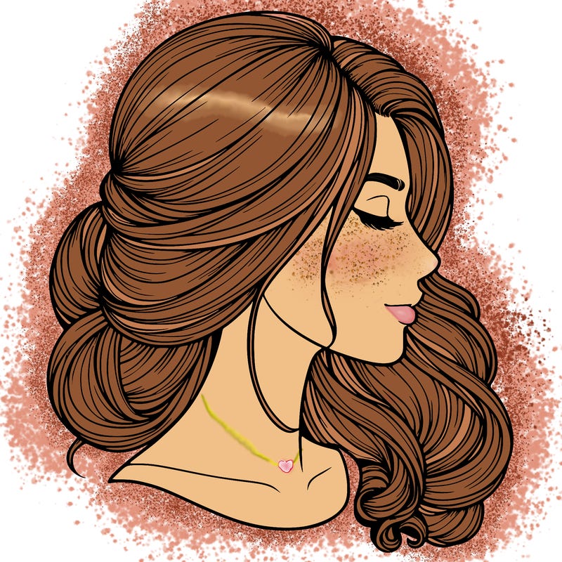 realistic woman's head & hair