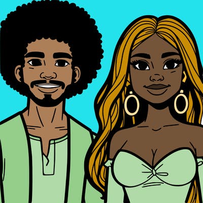 an afro american man and a latina woman