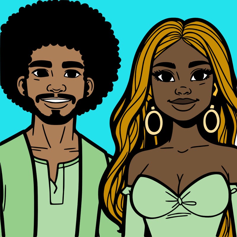 an afro american man and a latina woman