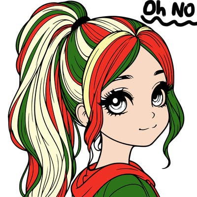 realistic girl with a high pony