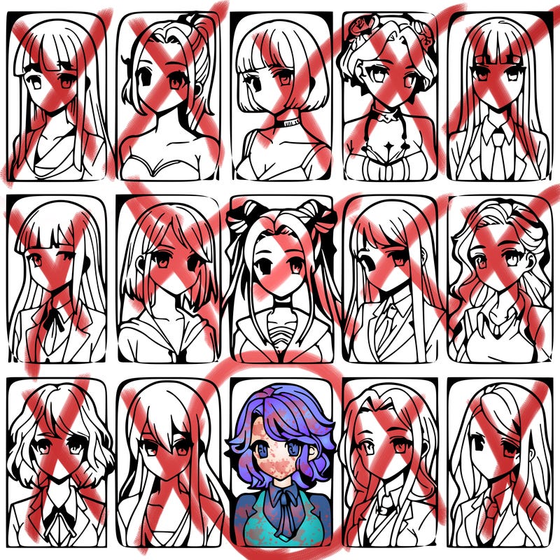 girls that look diffrent anime