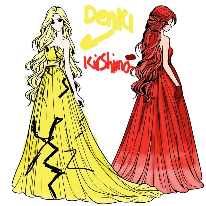 realistic woman with long flowing dress