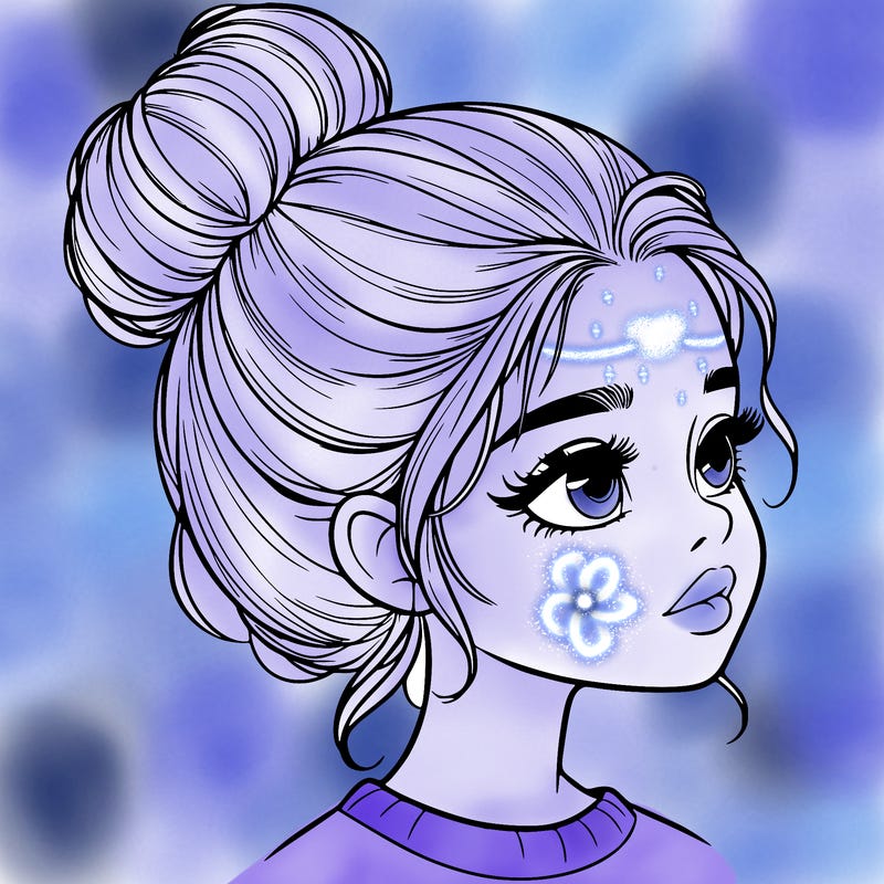 realistic girl with bun