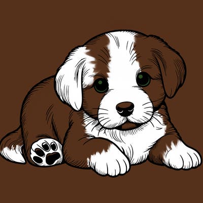 a cute realistic puppy