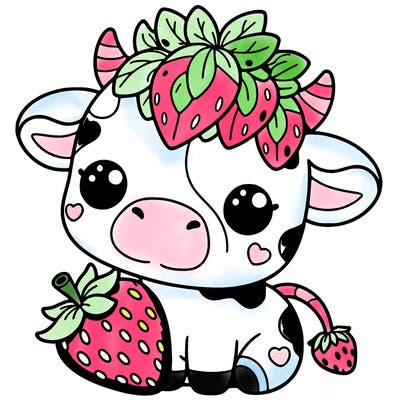 cute strawberry cow