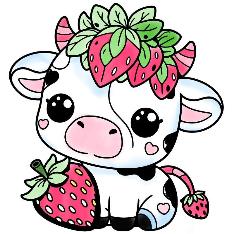 cute strawberry cow