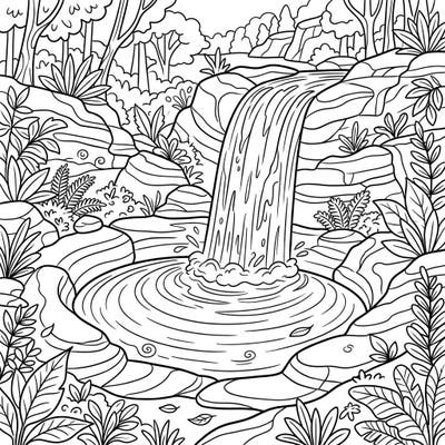 Immerse your child in the wonders of nature with this delightful punchbowl waterfall coloring page. Designed for young artists, it features clear lines and captivating details for hours of creative fun.