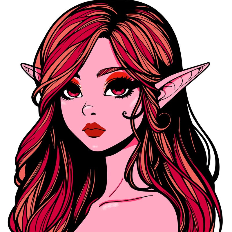 elf girl realistic dark fantasy