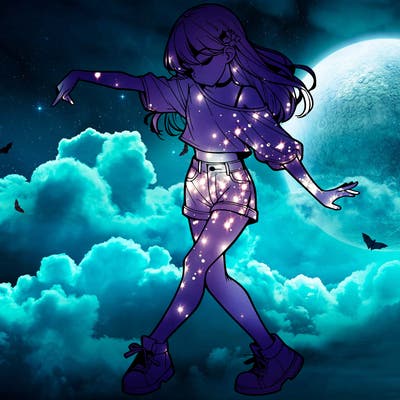 realistic girl danceing