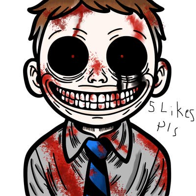 creepy person smiling