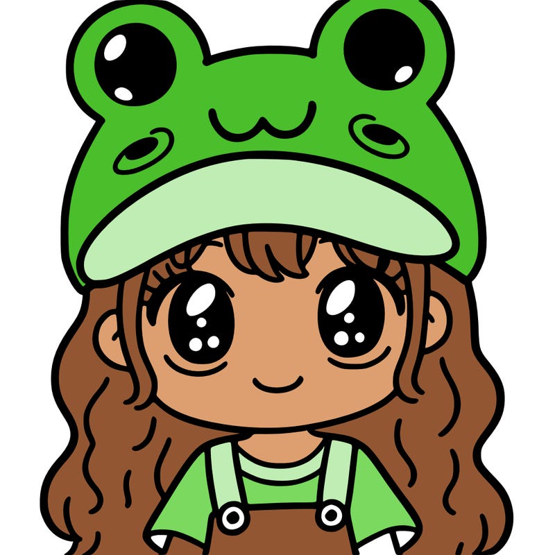 girl with frog hat