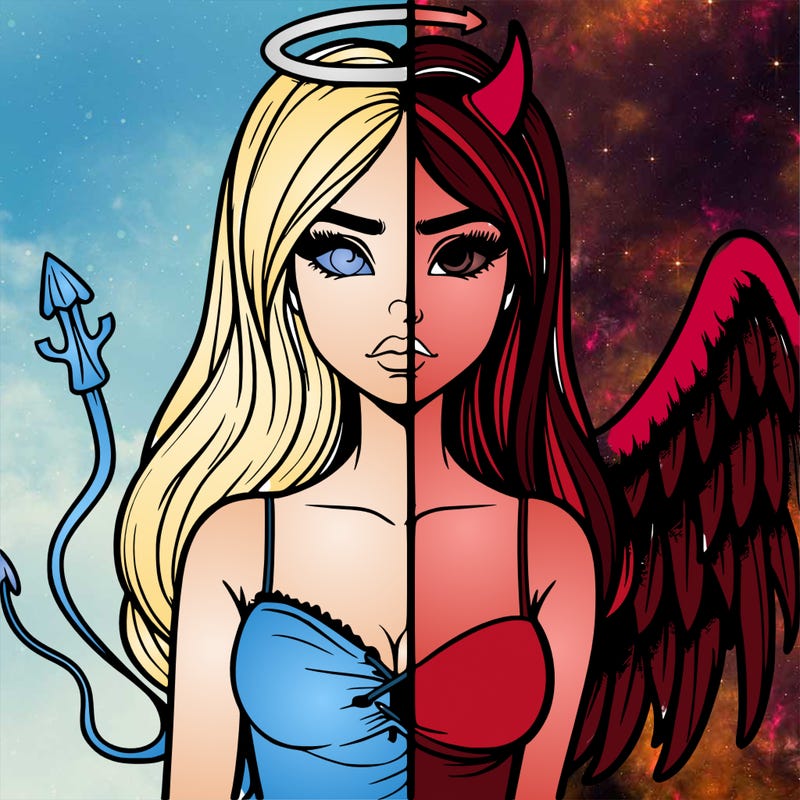 devil vs angel realistic girl