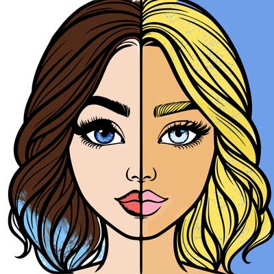 realistic girl split half