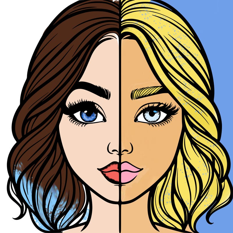 realistic girl split half