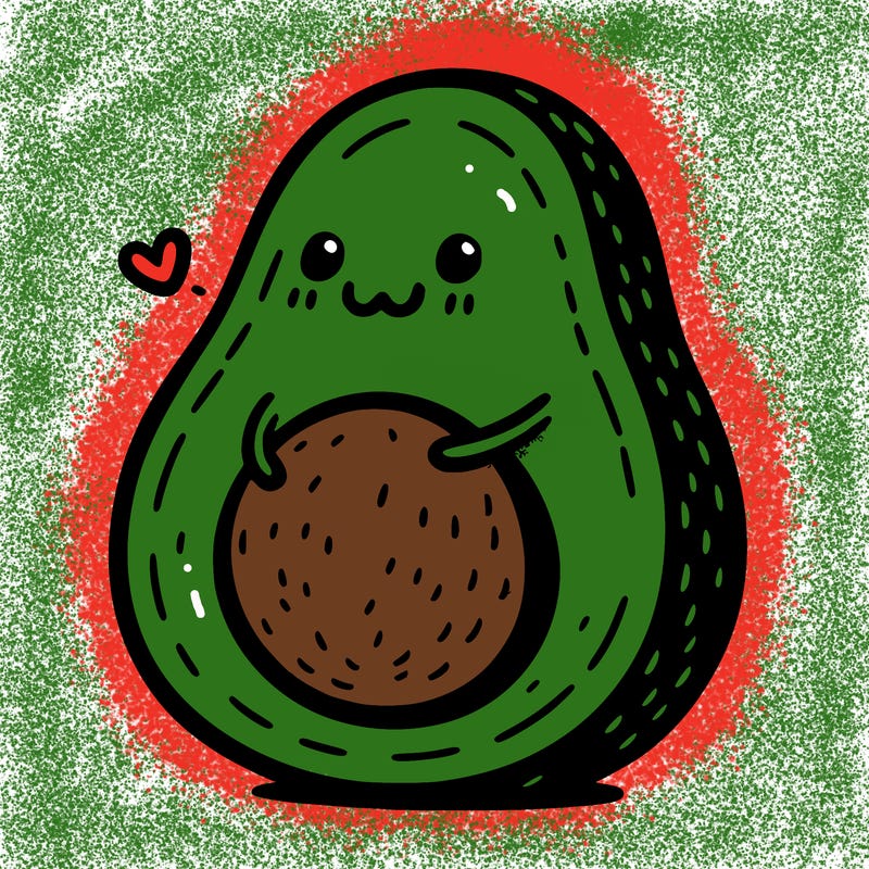 an avocado hugging an avocado
