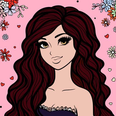 pretty woman with long wavy hair