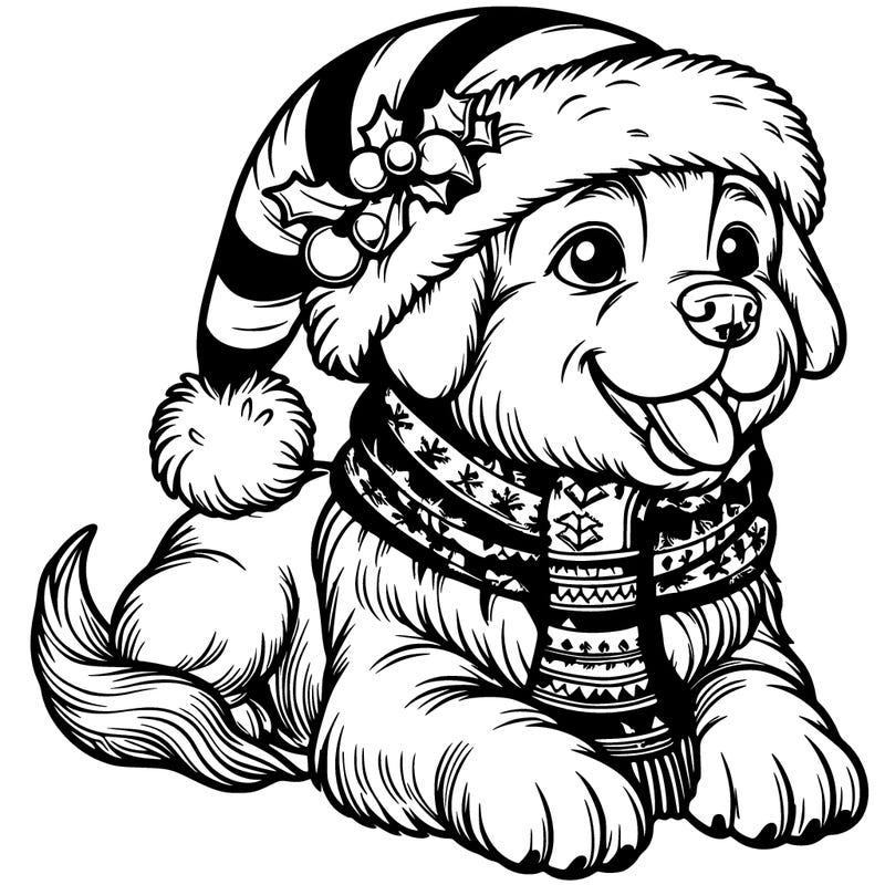 realistic christmas dog