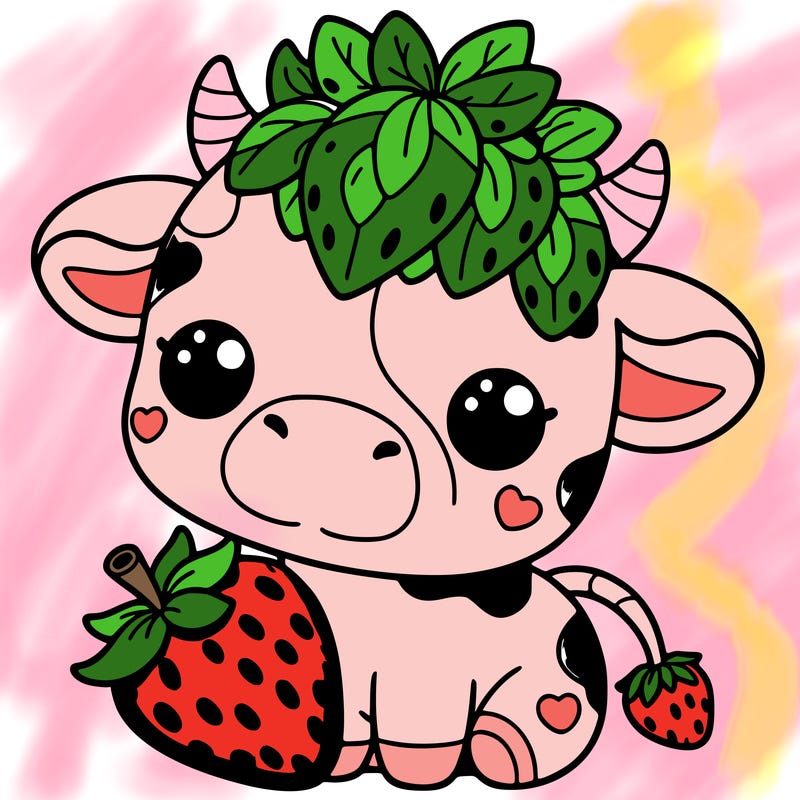 cute strawberry cow