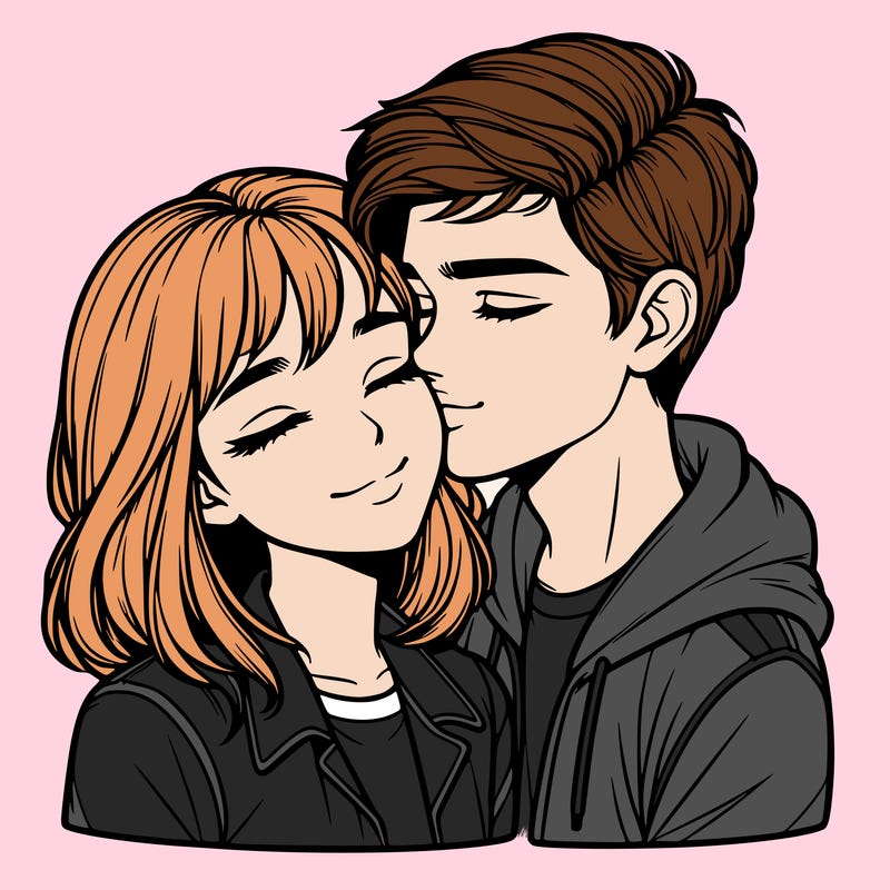 realistic girl and boy  love