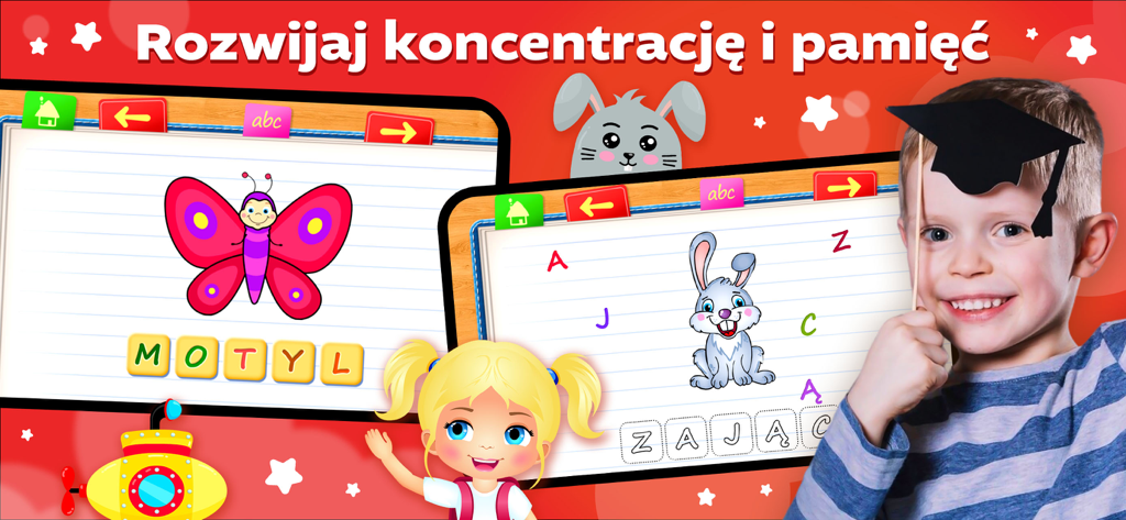 Gra Alfabet dla Dzieci - Educational interface of Gra Alfabet dla Dzieci app for learning Polish words and alphabet