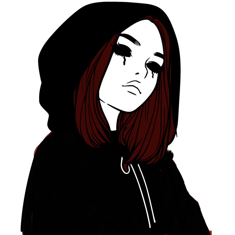 a realistic girl in a hoodie