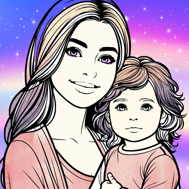 realistic mother and her toddler daughter