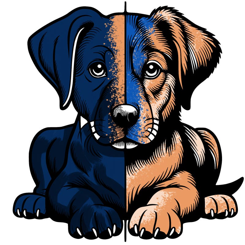 realistic dog split picture