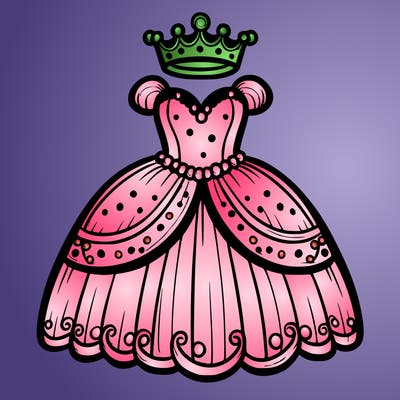 gown with tiara
