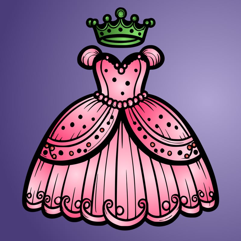 gown with tiara