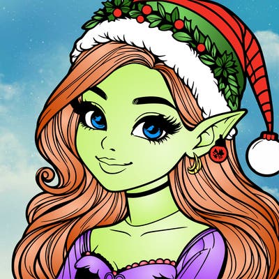 christmas girl elf realistic