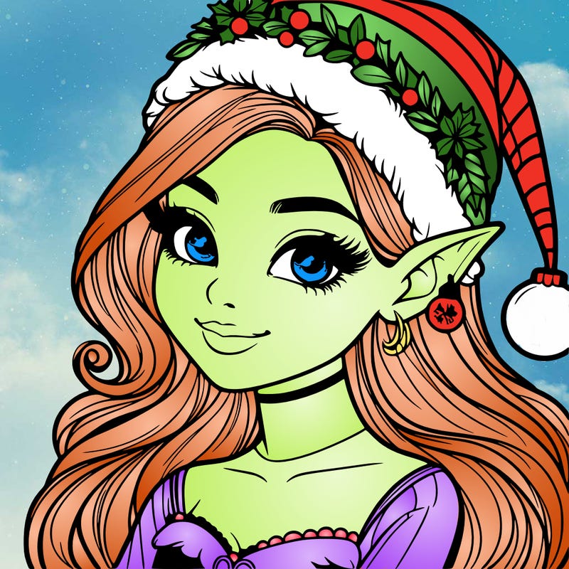 christmas girl elf realistic