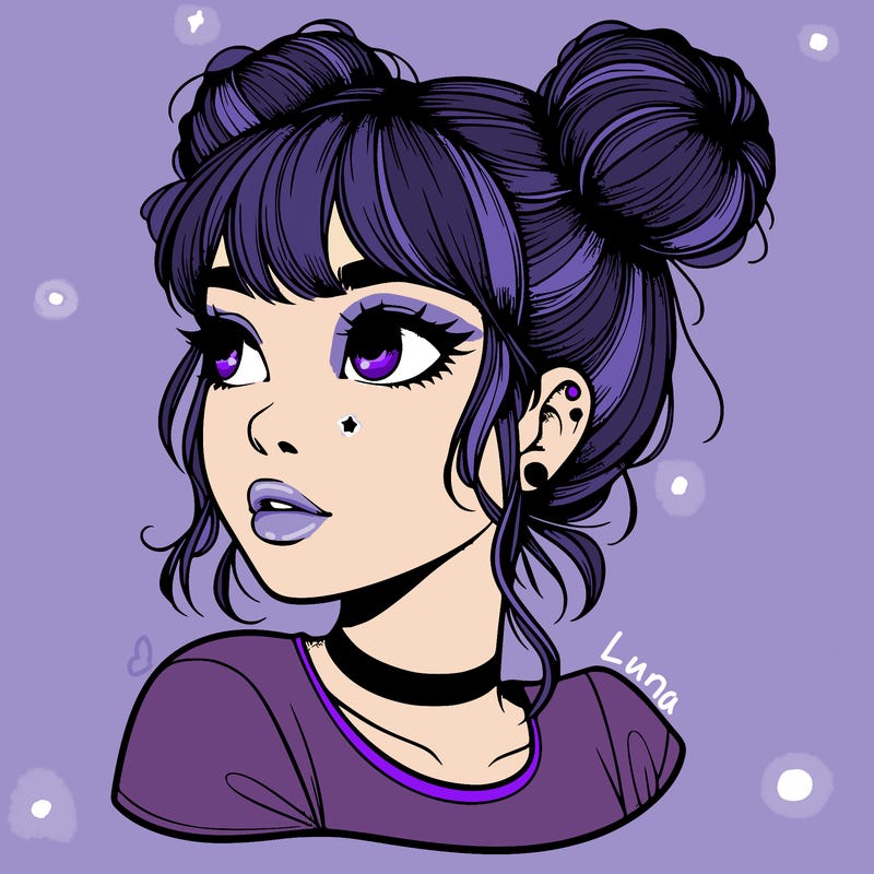 realistic girl with spacebuns