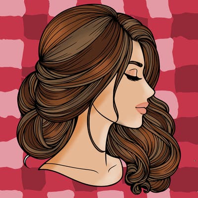 realistic woman's head & hair