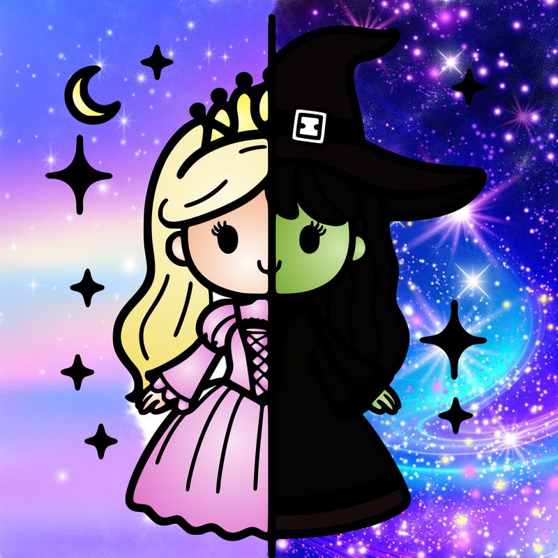 split princess and witch