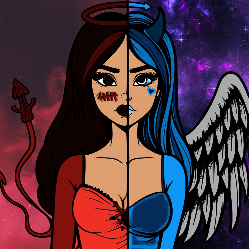 devil vs angel realistic girl