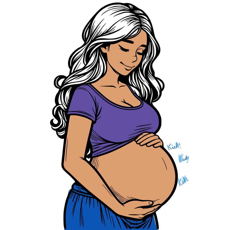 woman heavily pregnant realistic