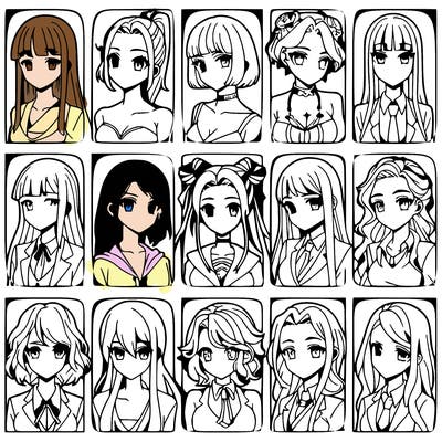 girls that look diffrent anime