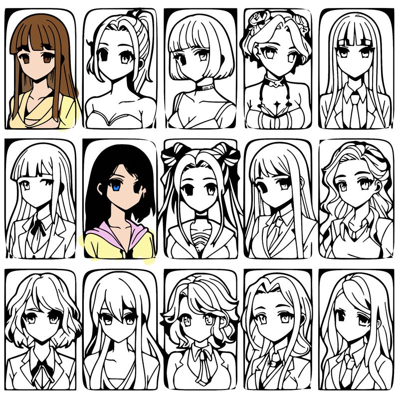 girls that look diffrent anime