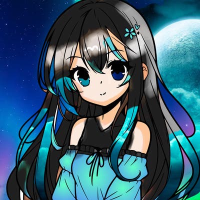 cute anime girl with long hair