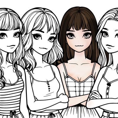 four realistic girls