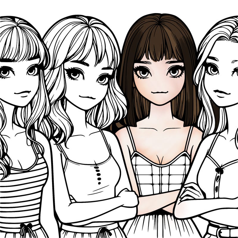 four realistic girls