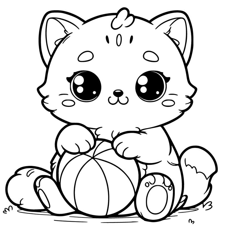 cute cat holding a ball