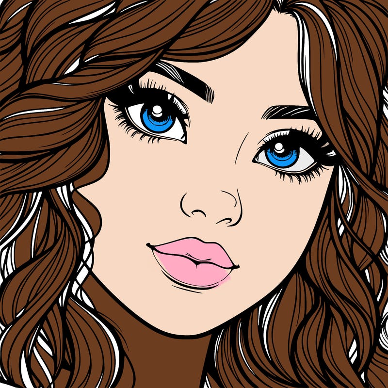 beautiful realistic girl close up to the camera with wavy hair,