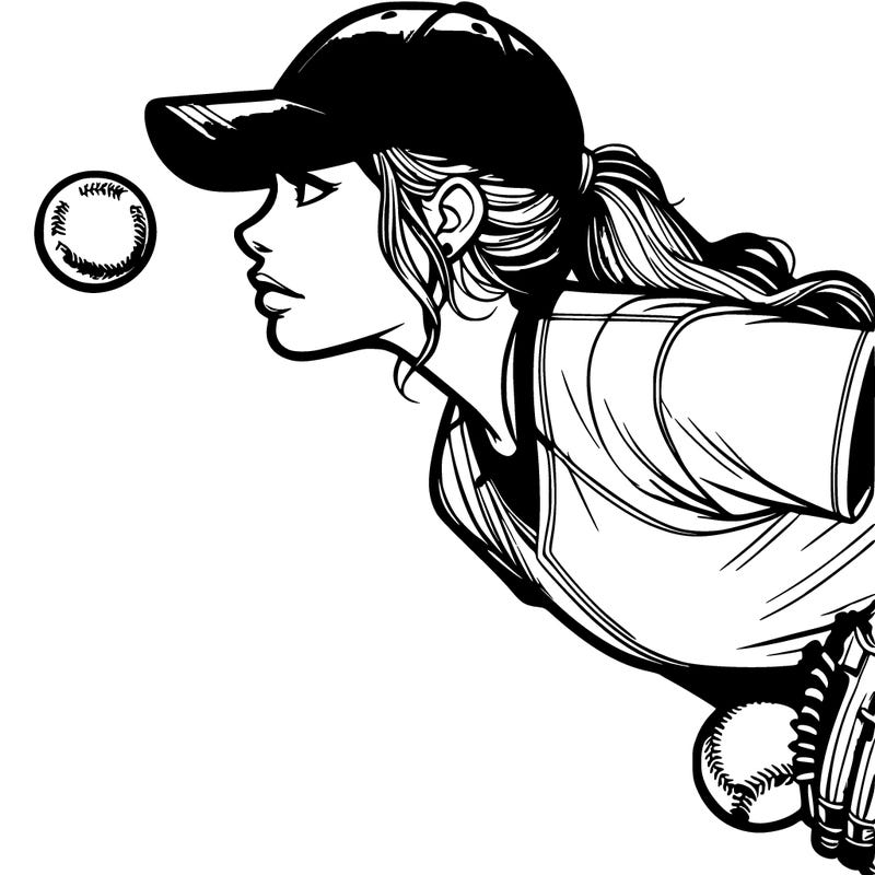 realistic softball player