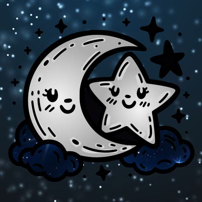 a star and the moon