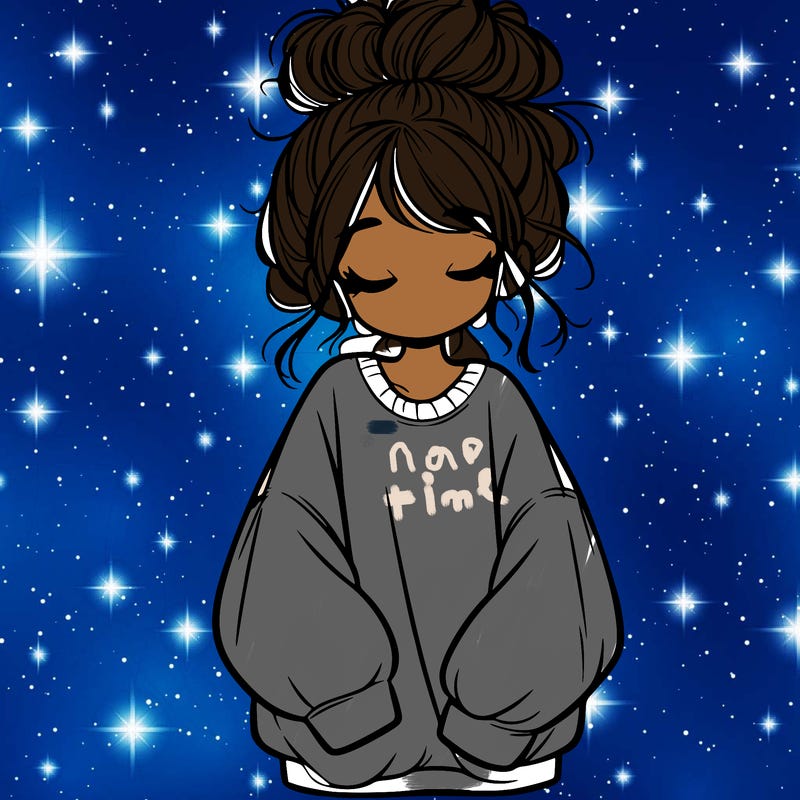 girl with baggy sweatshirt and messy bun